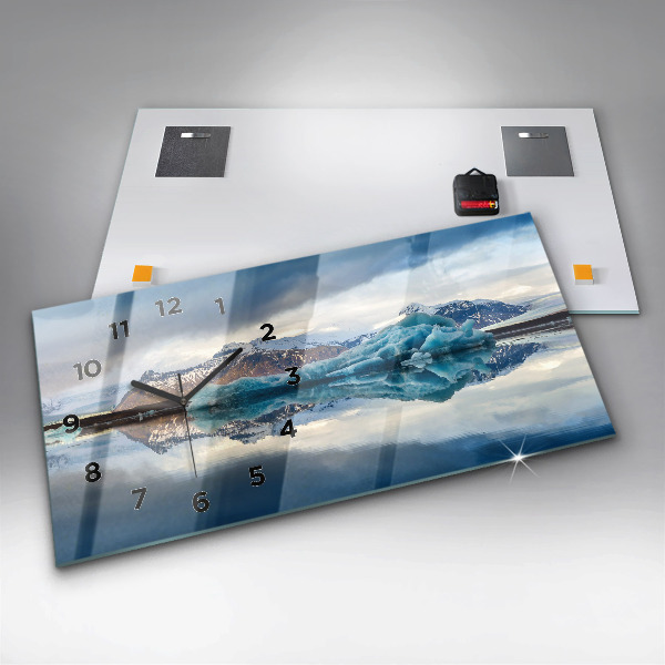 Horizontal wall clock Lake Jokulsarlon Iceland