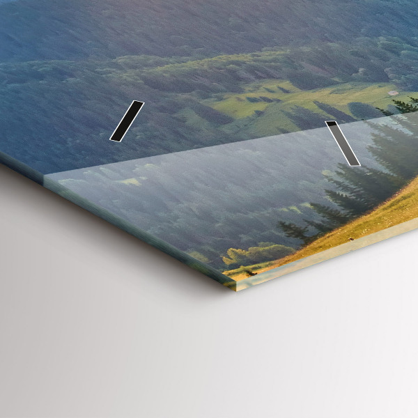 Horizontal wall clock Landscape with forests