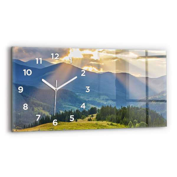 Horizontal wall clock Landscape with forests