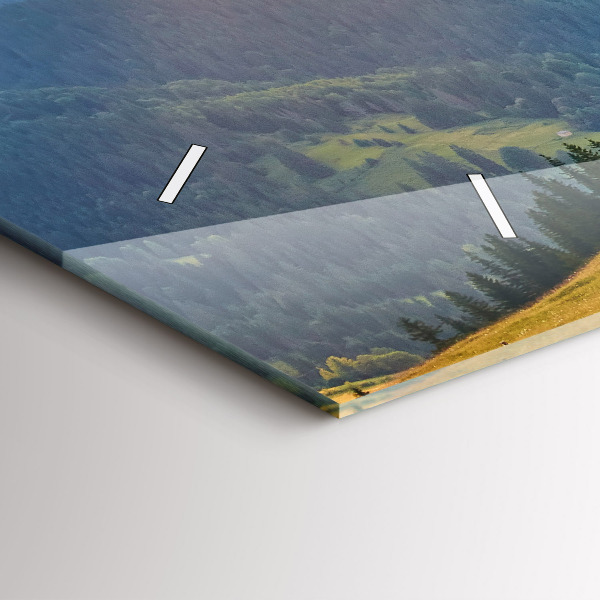 Horizontal wall clock Landscape with forests