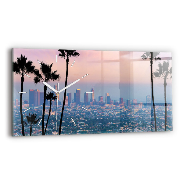 Horizontal wall clock Los Angeles Sunset