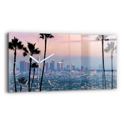 Horizontal wall clock Los Angeles Sunset