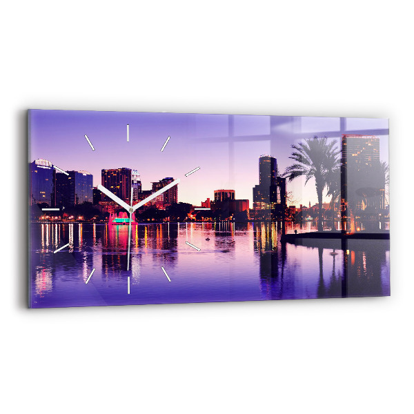 Horizontal wall clock Orlando city skyline