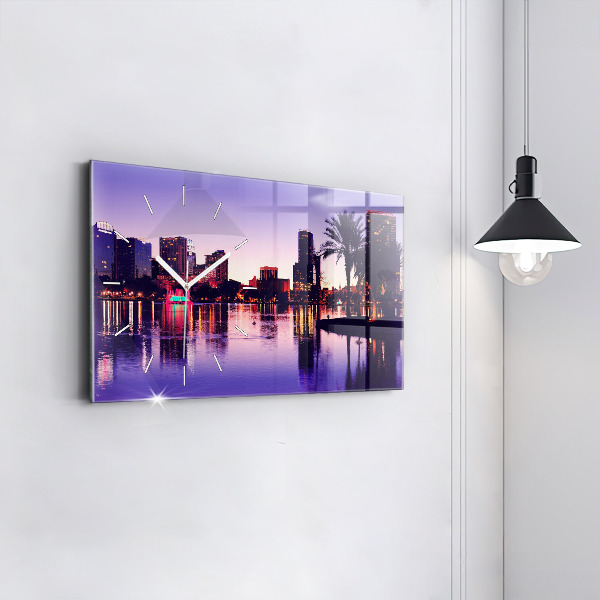 Horizontal wall clock Orlando city skyline