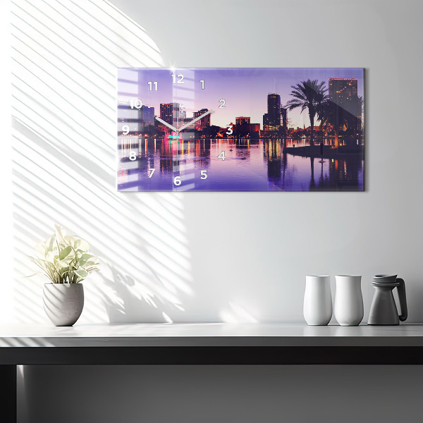 Horizontal wall clock Orlando city skyline