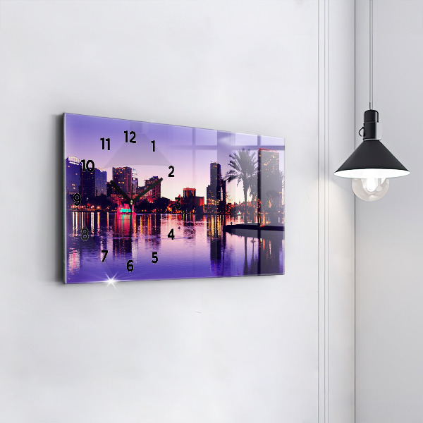 Horizontal wall clock Orlando city skyline