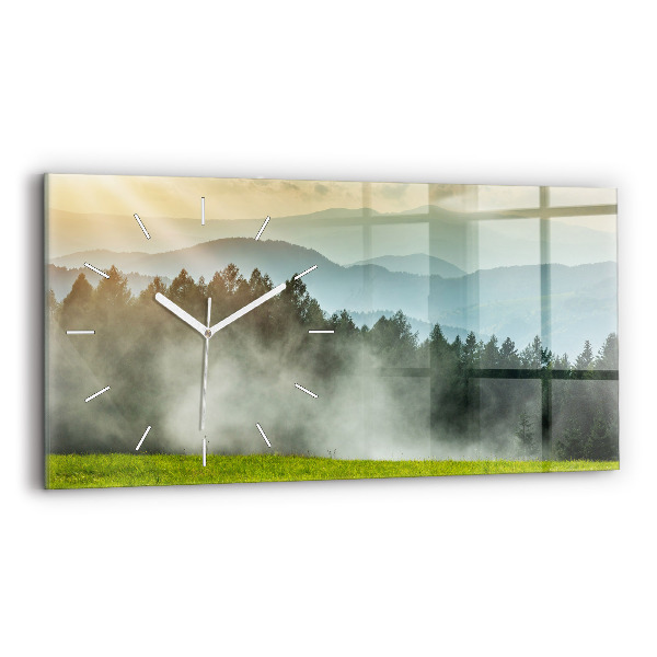 Horizontal wall clock Mountain landscape