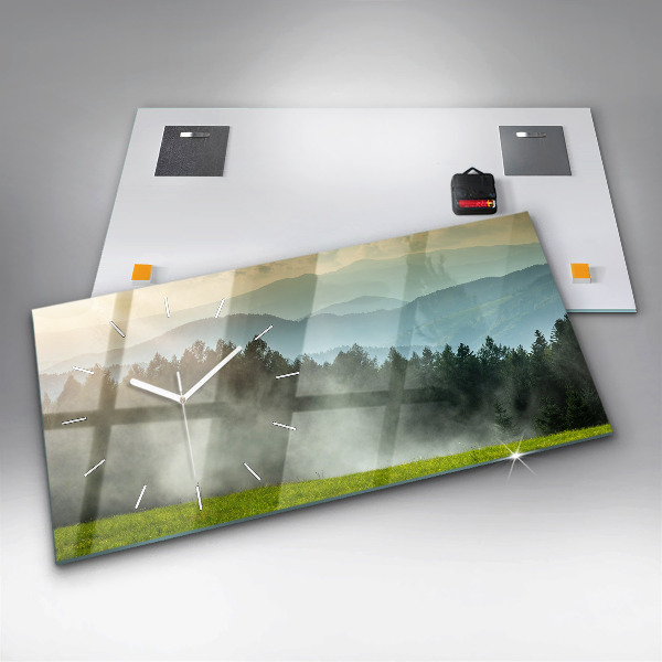 Horizontal wall clock Mountain landscape