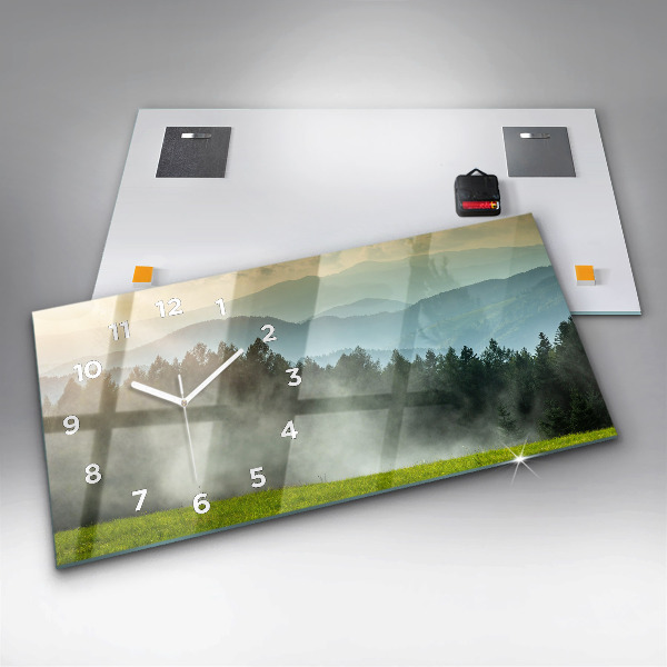 Horizontal wall clock Mountain landscape