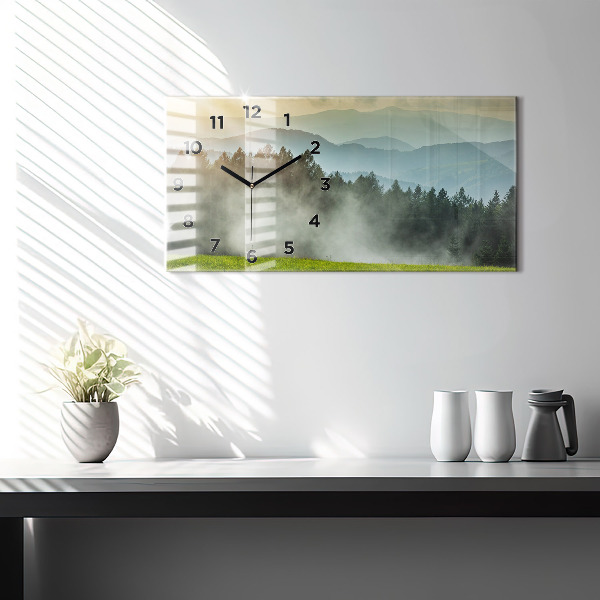 Horizontal wall clock Mountain landscape