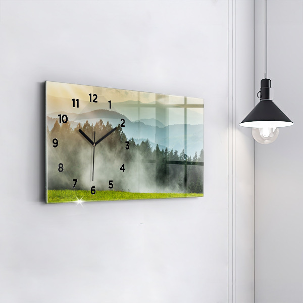 Horizontal wall clock Mountain landscape
