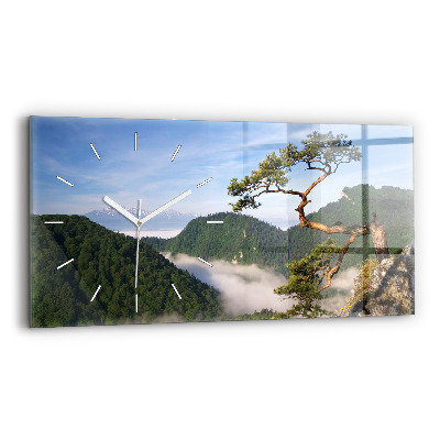 Horizontal wall clock Sokolica Peak in the Pieniny Mountains