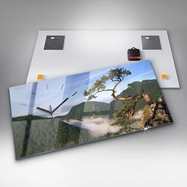 Horizontal wall clock Sokolica Peak in the Pieniny Mountains