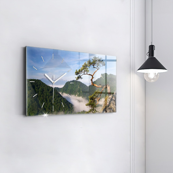 Horizontal wall clock Sokolica Peak in the Pieniny Mountains