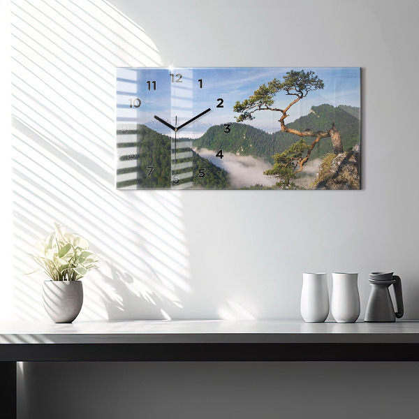 Horizontal wall clock Sokolica Peak in the Pieniny Mountains