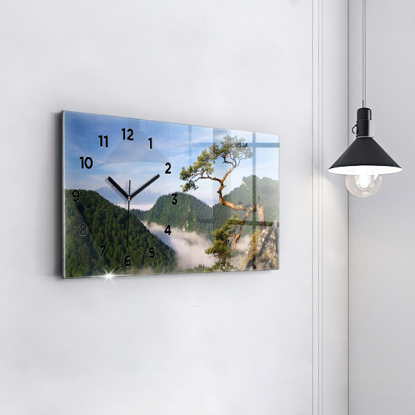 Horizontal wall clock Sokolica Peak in the Pieniny Mountains