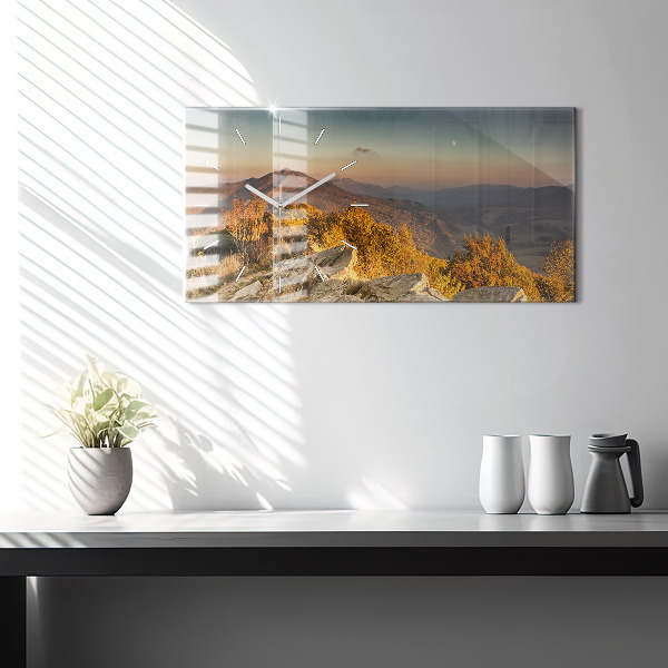 Horizontal wall clock Bieszczady Mountains