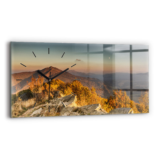 Horizontal wall clock Bieszczady Mountains