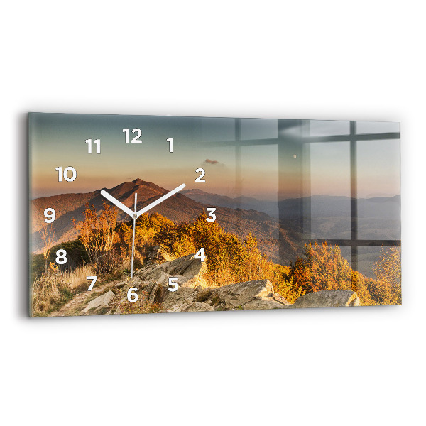 Horizontal wall clock Bieszczady Mountains