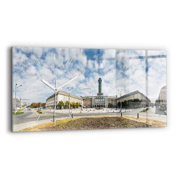 Horizontal wall clock Panorama of the city of Ostrava