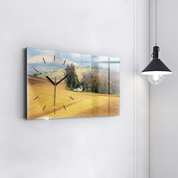 Horizontal wall clock Moravia Rural Landscape