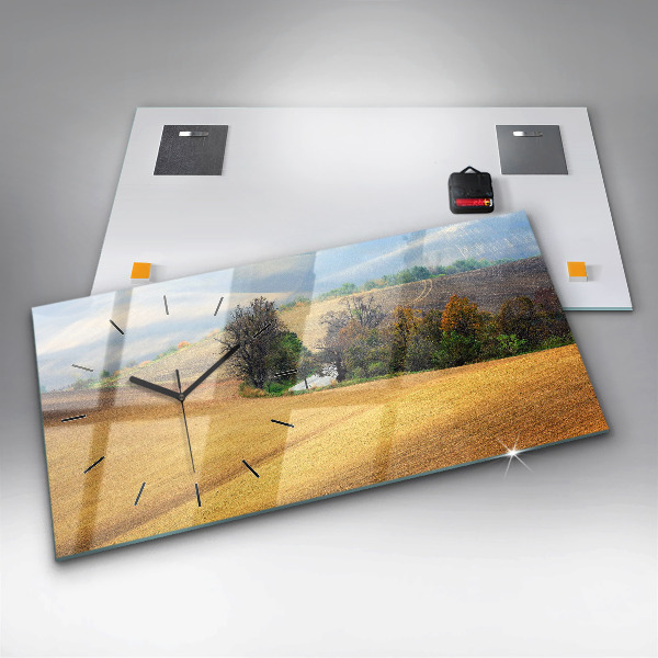 Horizontal wall clock Moravia Rural Landscape