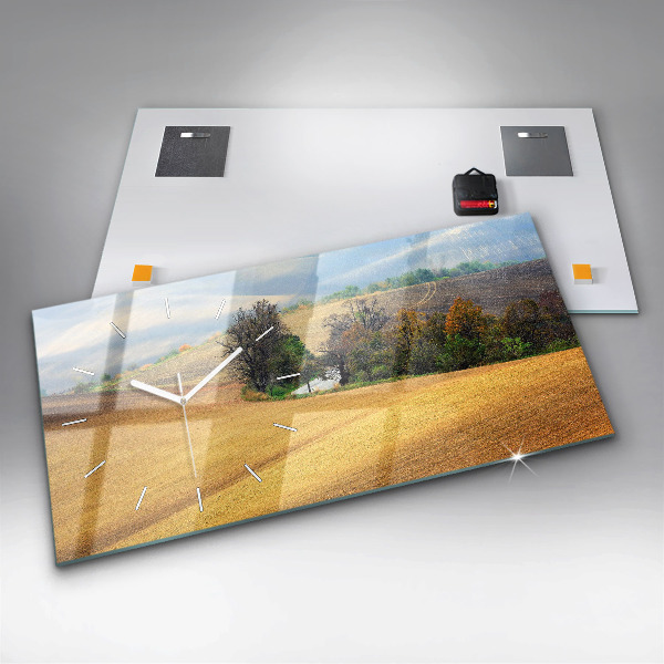 Horizontal wall clock Moravia Rural Landscape