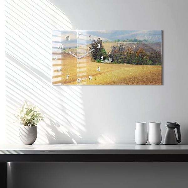 Horizontal wall clock Moravia Rural Landscape