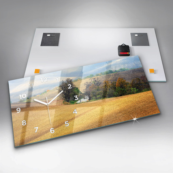 Horizontal wall clock Moravia Rural Landscape