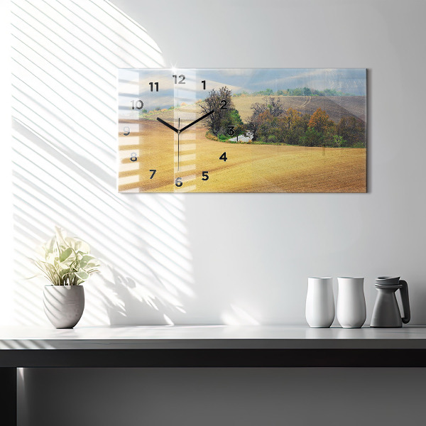 Horizontal wall clock Moravia Rural Landscape