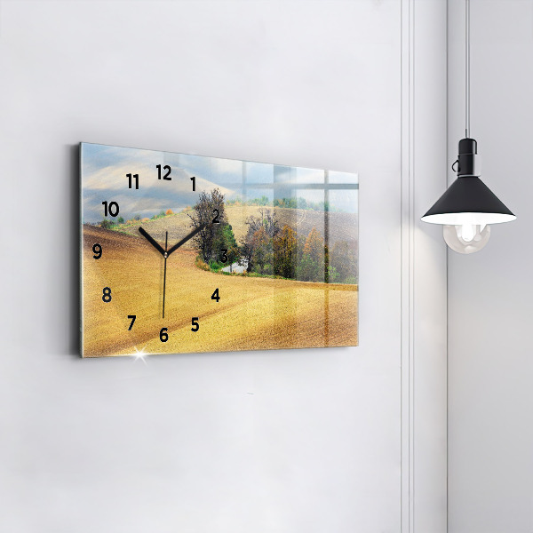 Horizontal wall clock Moravia Rural Landscape