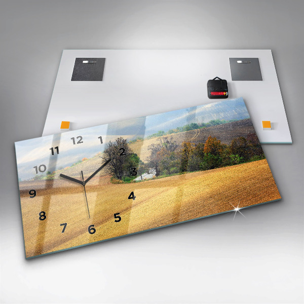 Horizontal wall clock Moravia Rural Landscape