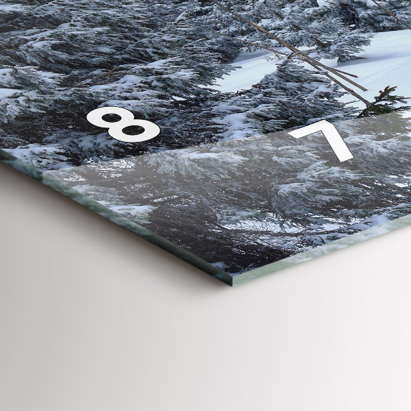 Horizontal wall clock Czech Giant Mountains in winter