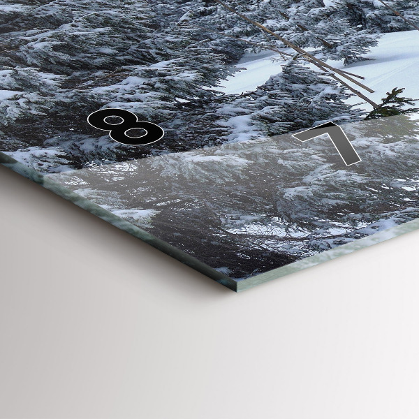 Horizontal wall clock Czech Giant Mountains in winter