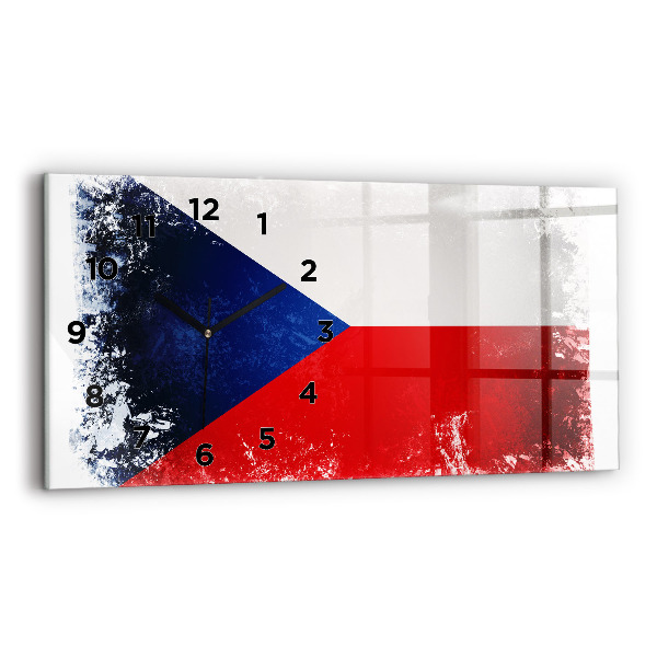 Horizontal wall clock Czech flag