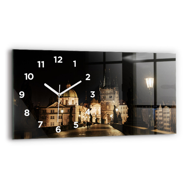 Horizontal wall clock Charles Bridge in Prague