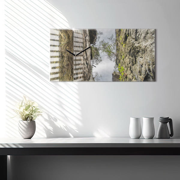 Horizontal wall clock Rock city in the Czech Republic