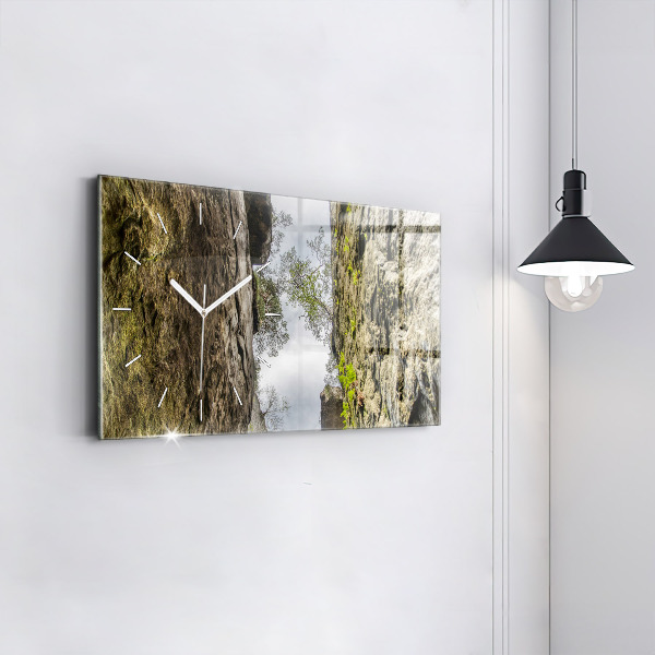 Horizontal wall clock Rock city in the Czech Republic