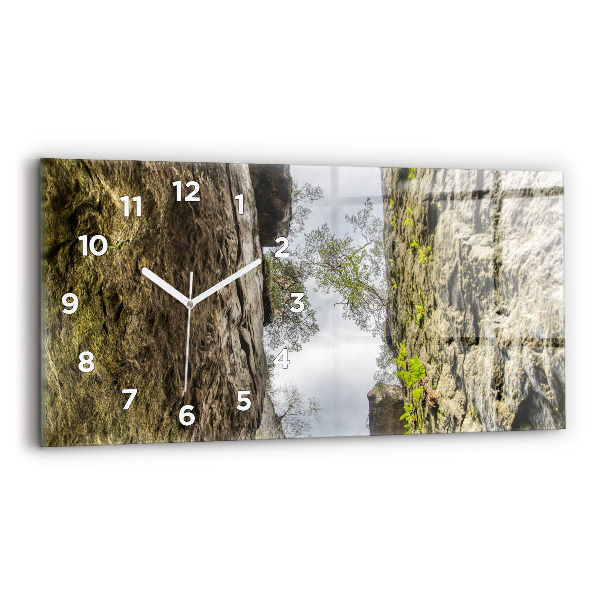 Horizontal wall clock Rock city in the Czech Republic