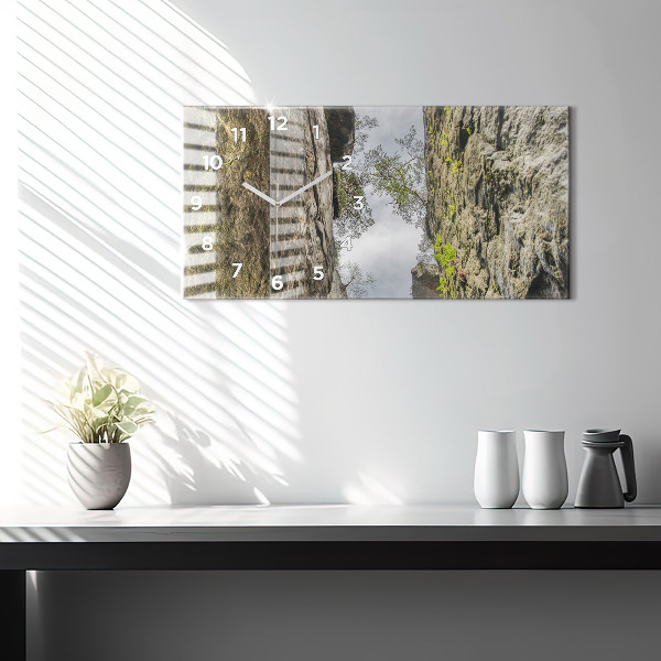 Horizontal wall clock Rock city in the Czech Republic