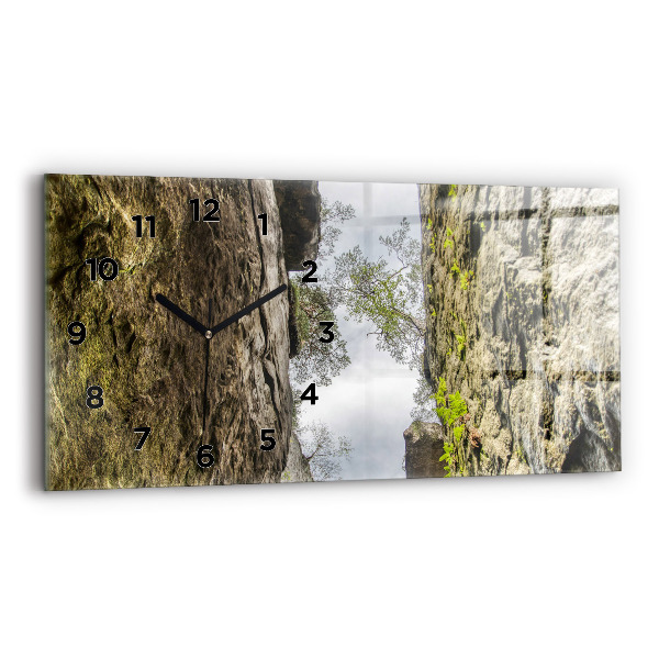 Horizontal wall clock Rock city in the Czech Republic