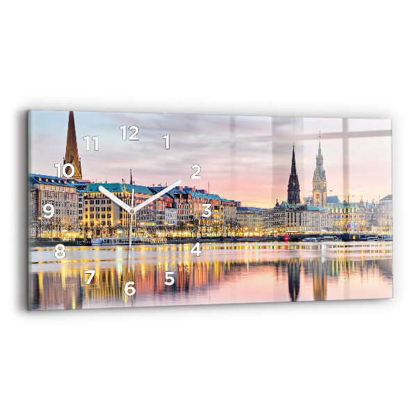 Horizontal wall clock Alster in Hamburg