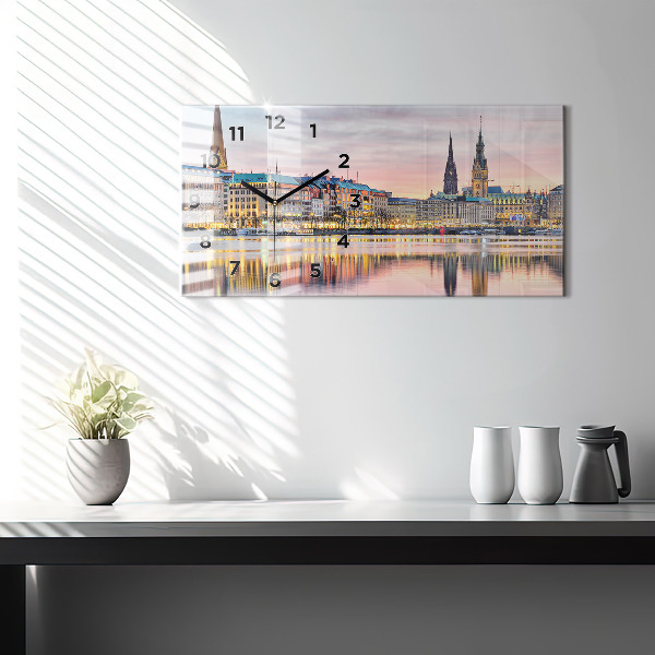 Horizontal wall clock Alster in Hamburg