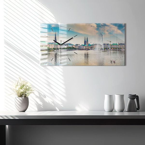 Horizontal wall clock Binnenalster in Hamburg
