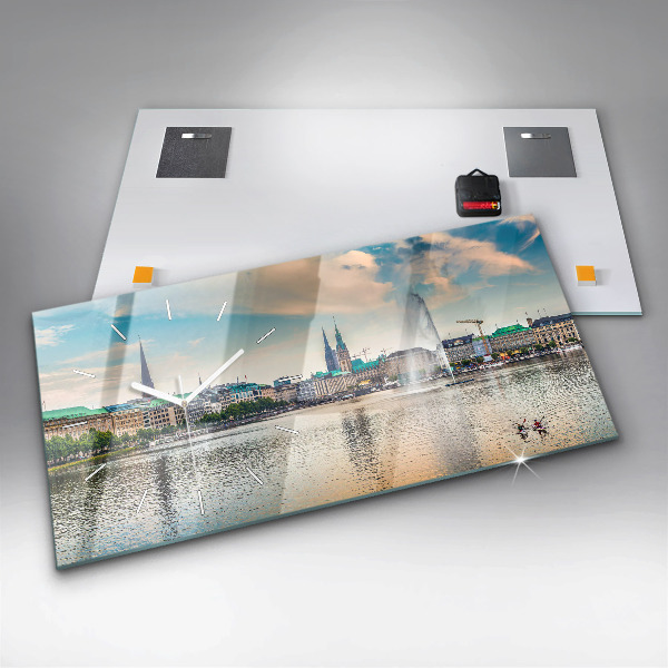 Horizontal wall clock Binnenalster in Hamburg