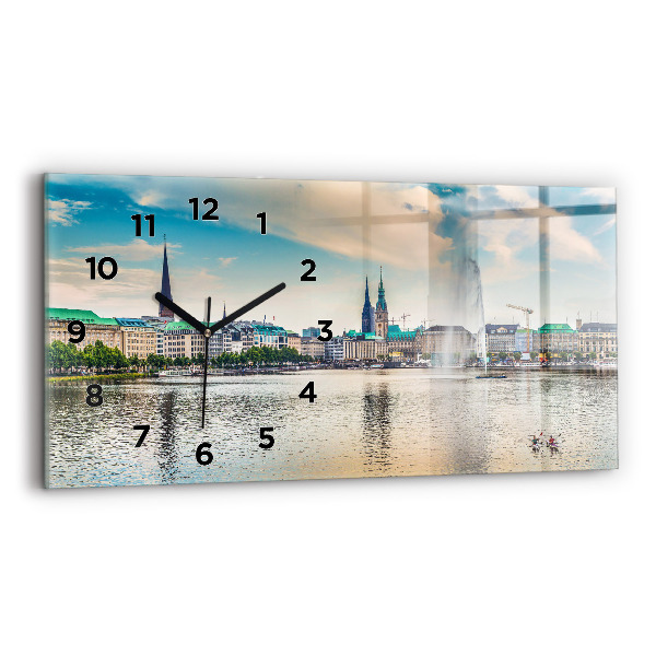 Horizontal wall clock Binnenalster in Hamburg