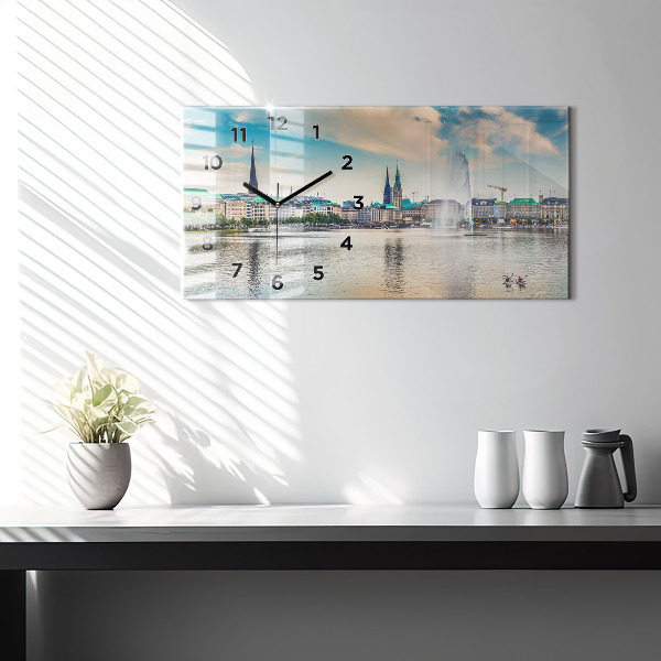 Horizontal wall clock Binnenalster in Hamburg