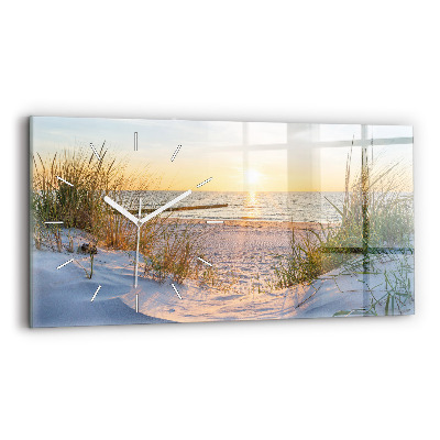Horizontal wall clock Sunset over the sea