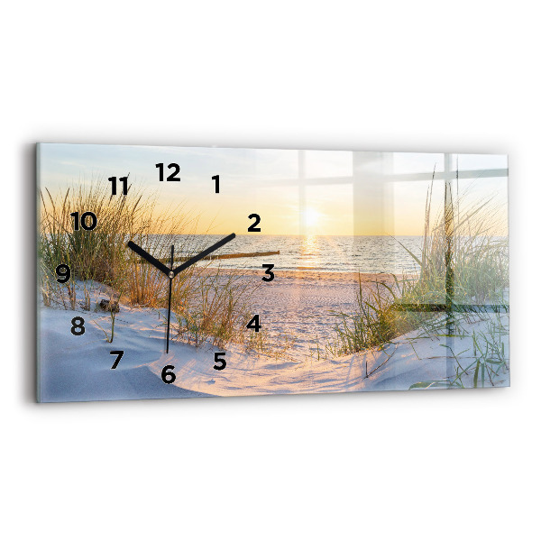 Horizontal wall clock Sunset over the sea