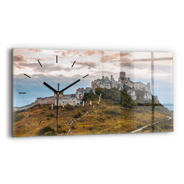 Horizontal wall clock Spiš Castle in Slovakia